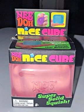 NeeDoh Nice Cube Pink Squishy Toy with Original Packaging